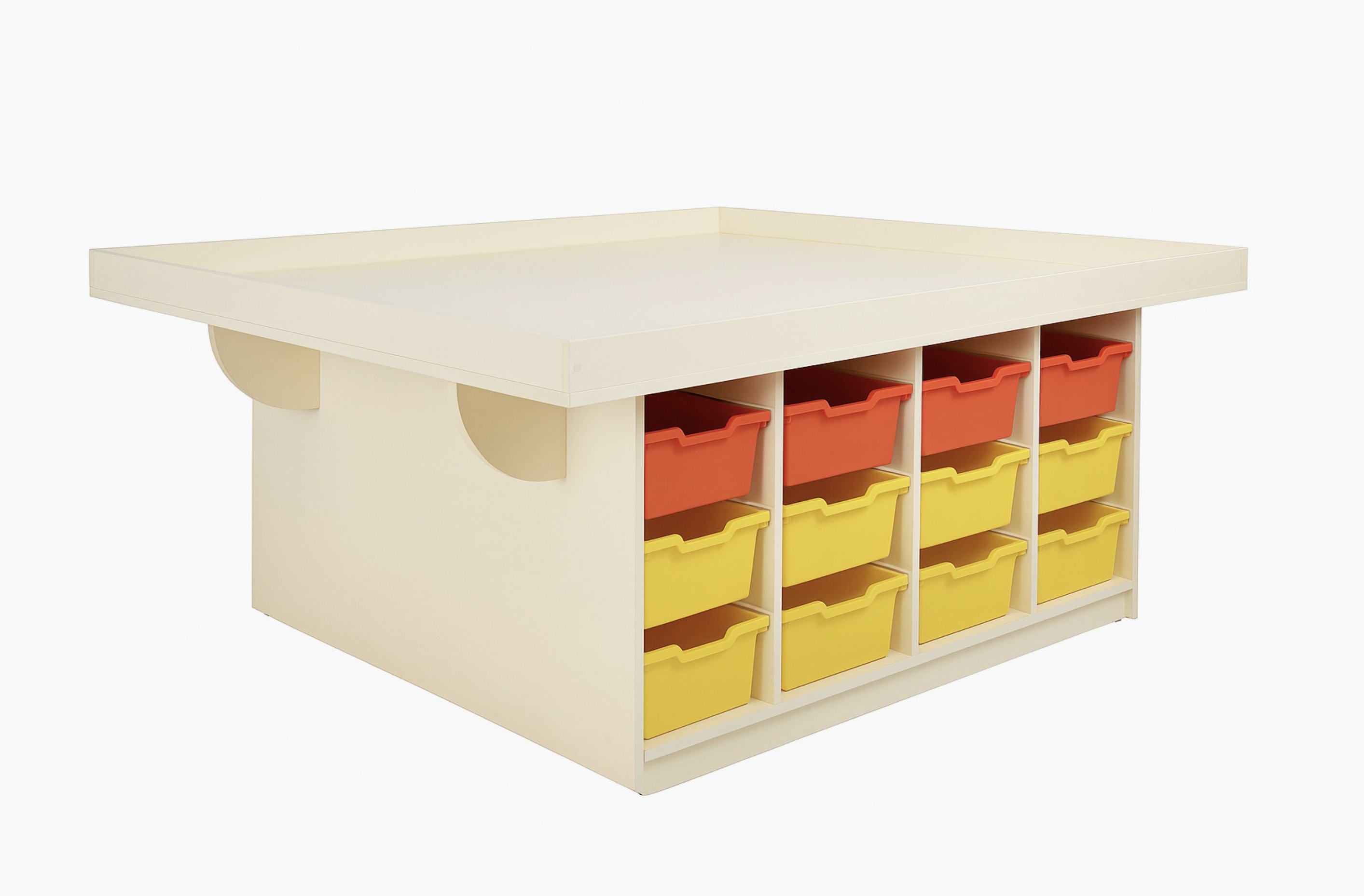 Стіл письмовий з нішами під лотки, для зручного зберігання робочого матеріалу, АЛМАНТ, 2000х1500х808 мм.